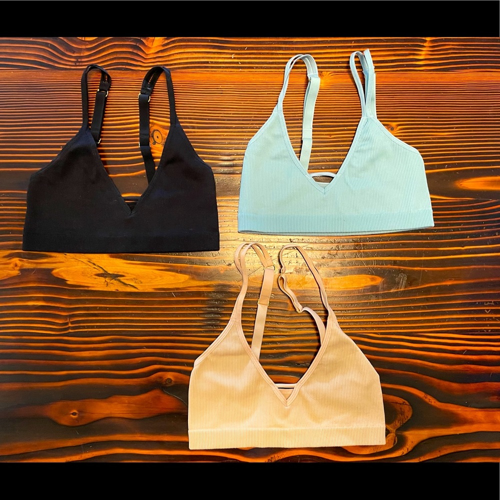 Lively Skinny-Strap Seamless Bralette, 3-pack
